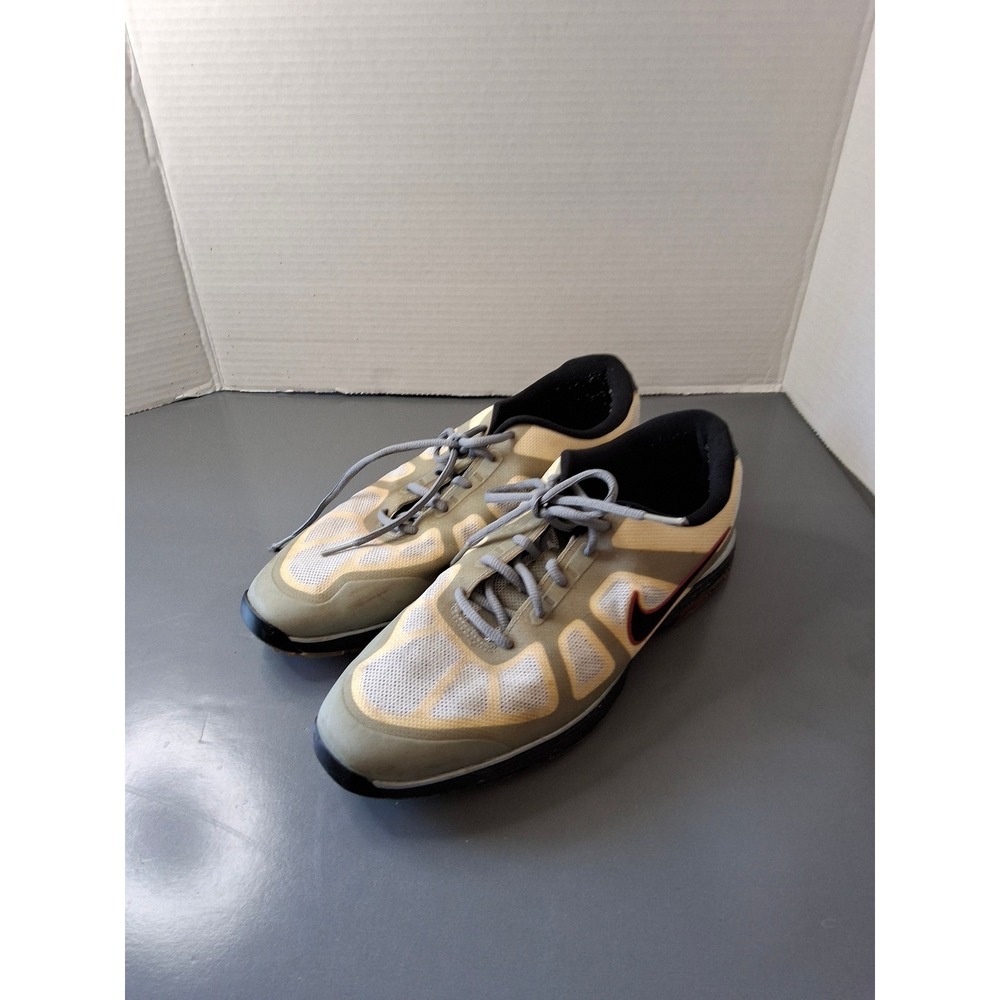 Nike Lunar Control Mens Golf Shoes White Grey Black 483841-100 Size 10.5